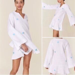 NWT Andie x Fanm Mon SERIK EMBROIDERED LINEN MINI DRESS SWIM COVERUP Sz XL NEW